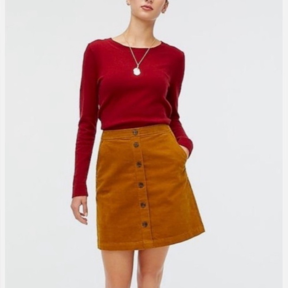 J. Crew Corduroy Button Front Mini Skirt Size 4